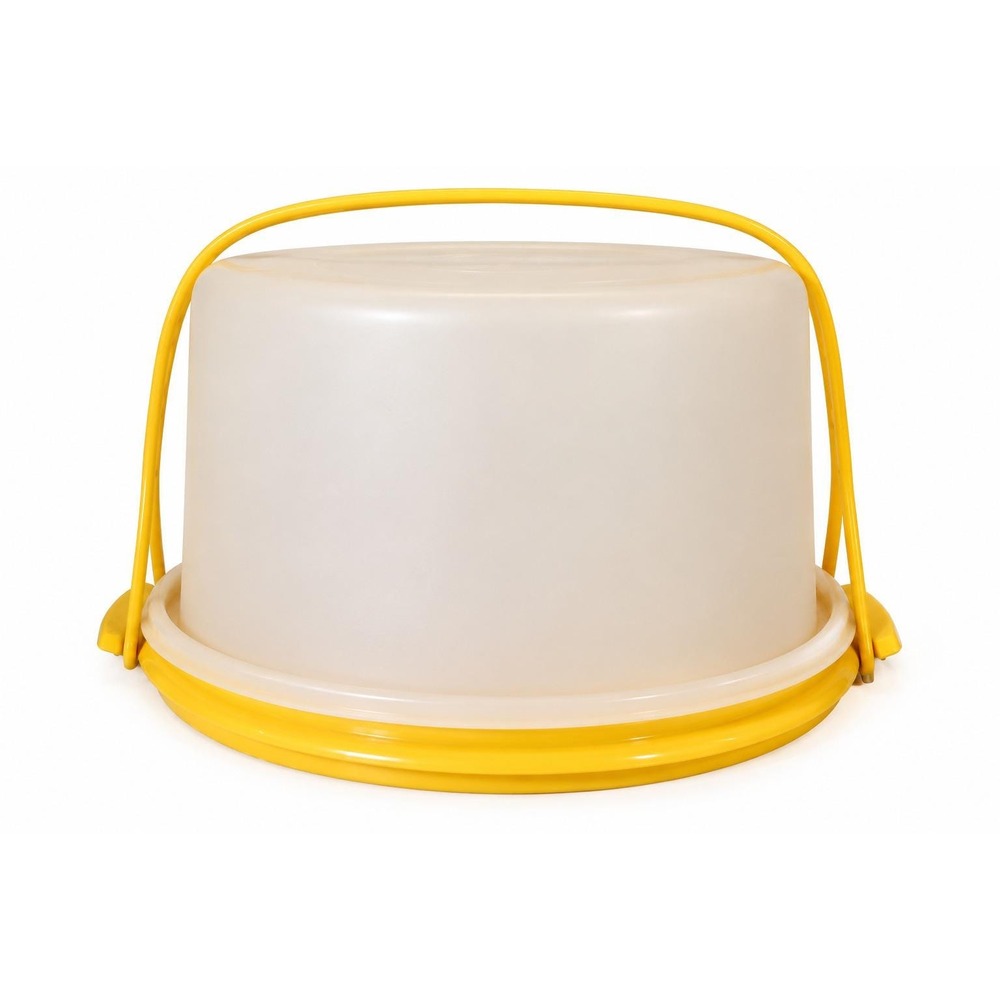 VTG 70s Tupperware Harvest Gold 10" Round Cake Taker Carrier, 684, 683 & 624